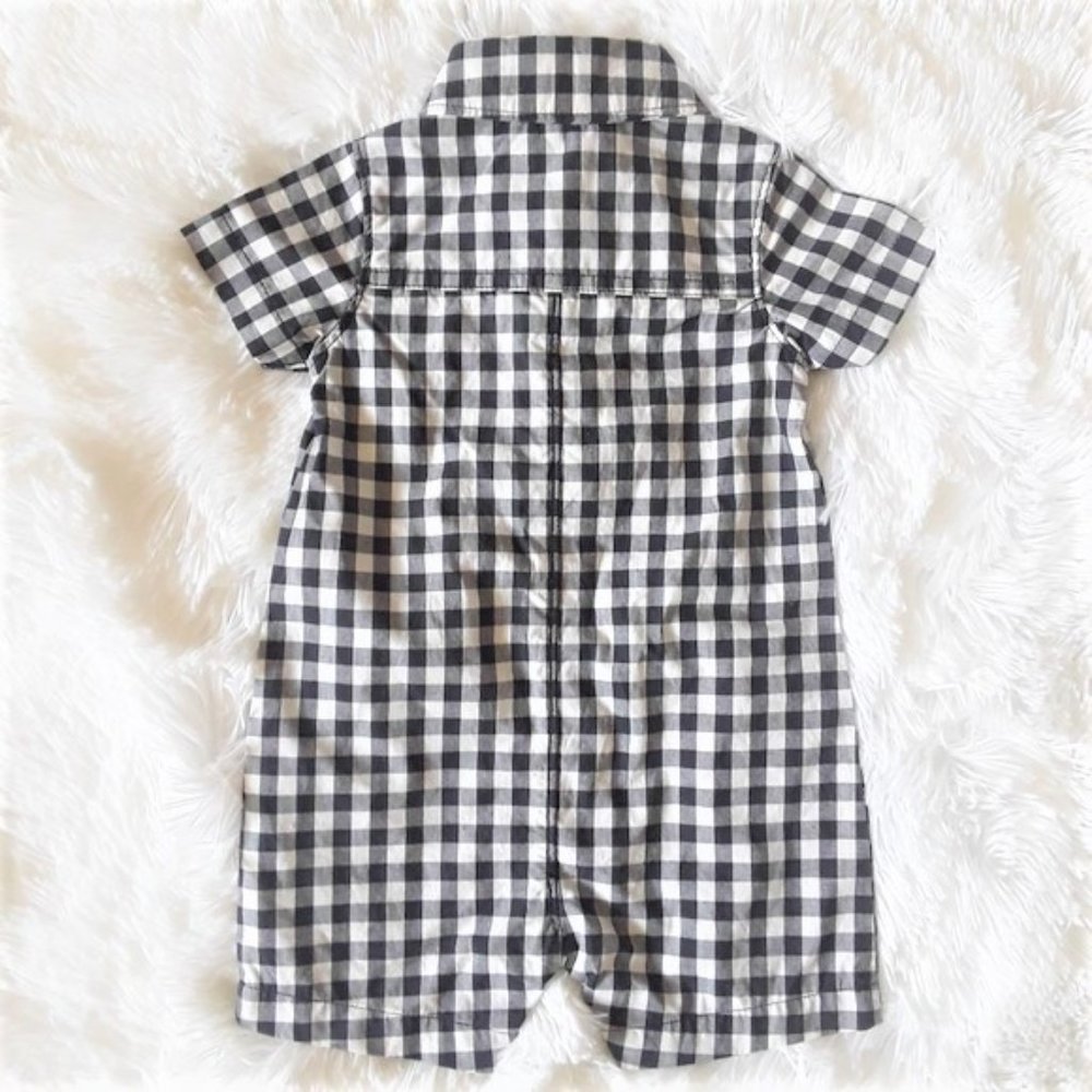 CARTER'S Gingham Button-Front Romper 6 Months NWOT - Picture 2 of 9